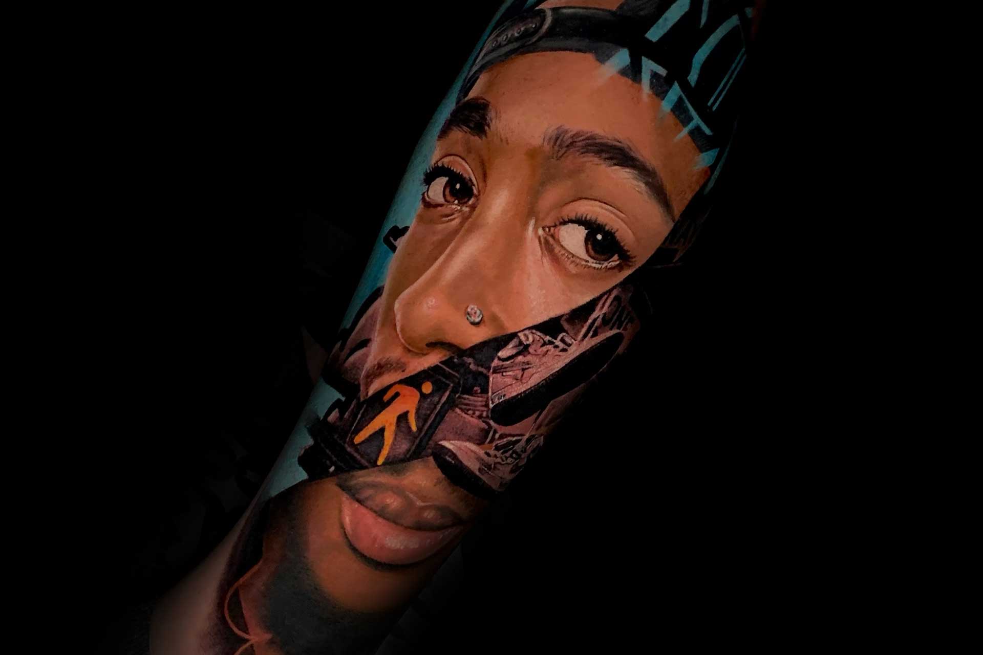 2Pac tattoo by Snower Tatoo